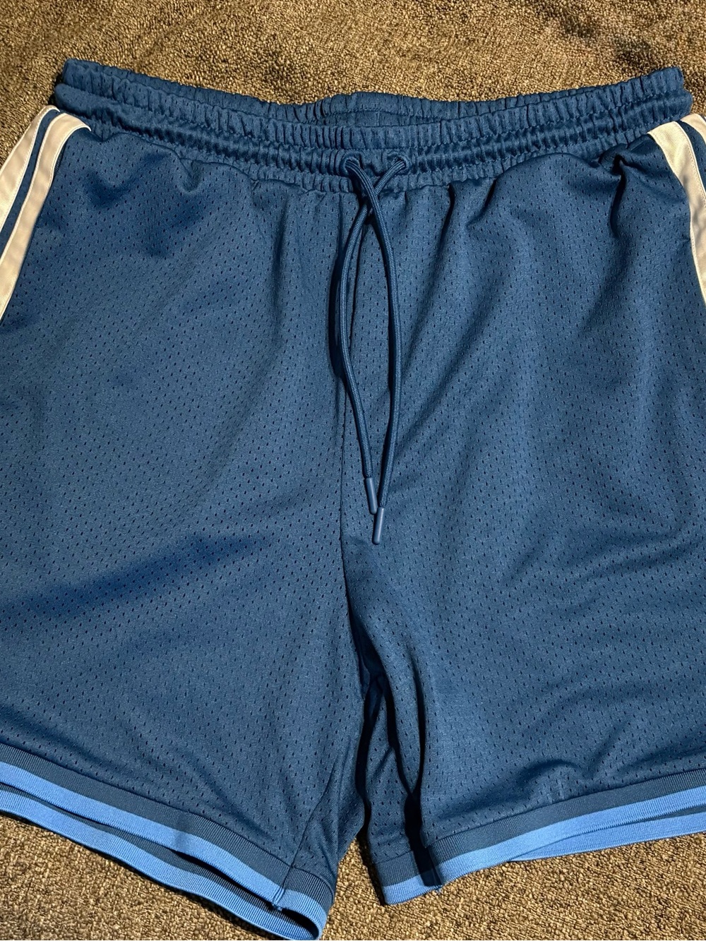 Adidas Blue Mesh Athletic Shorts | Men's Large | Drawstring